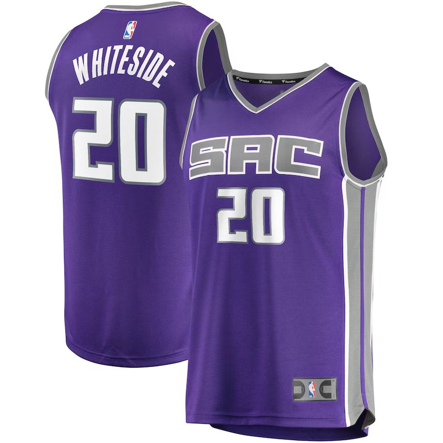 Men Sacramento Kings #20 Hassan Whiteside Fanatics Branded Purple Fast Break Replica NBA Jersey